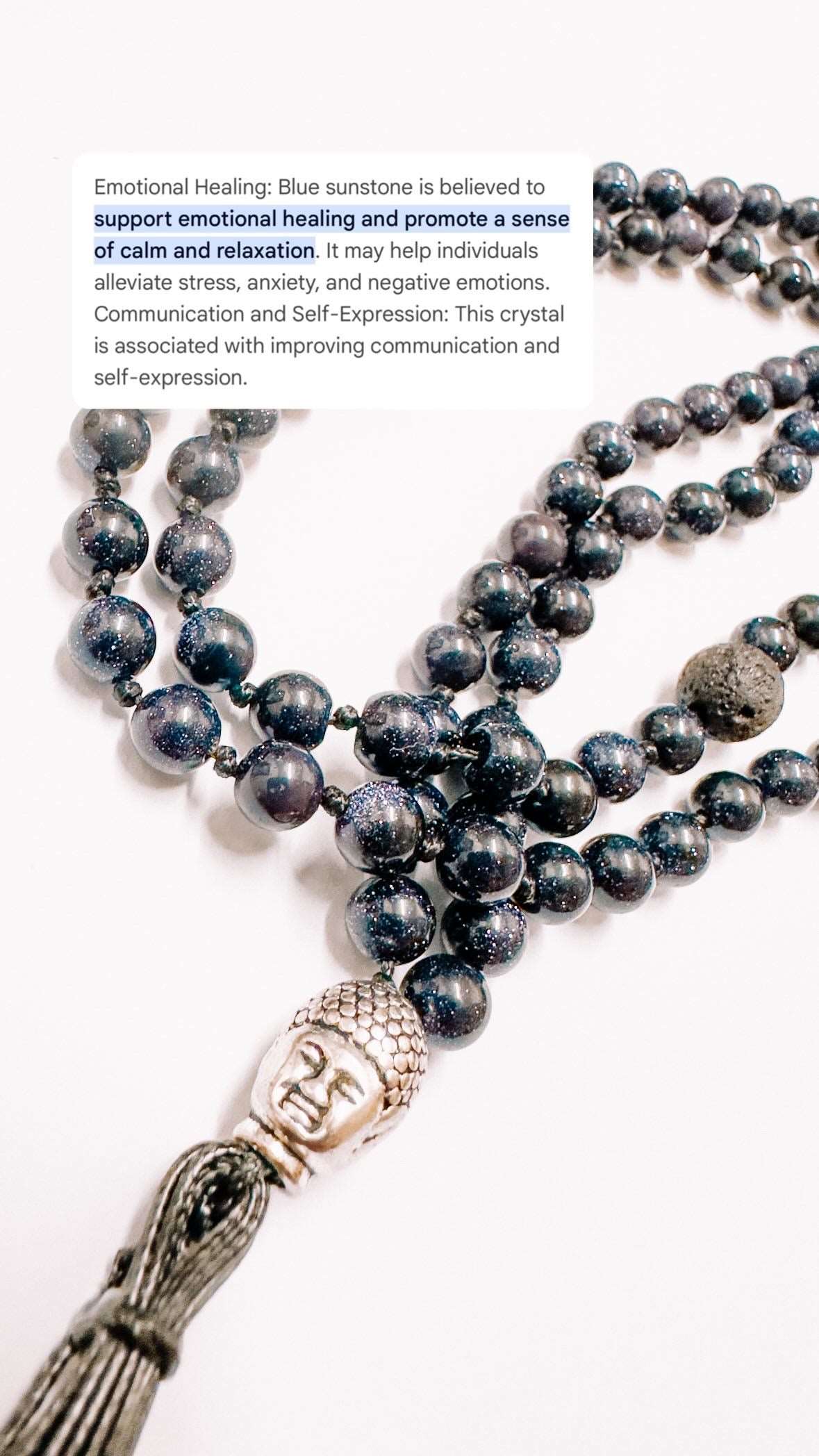 blue sunstone mala